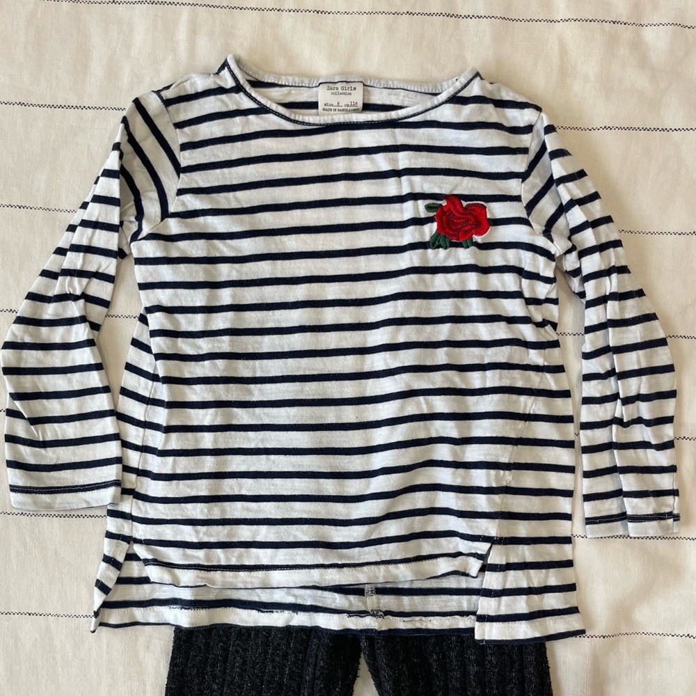 Zara bundle of two long sleeve tops with detail. Sizes 6 and 6/7